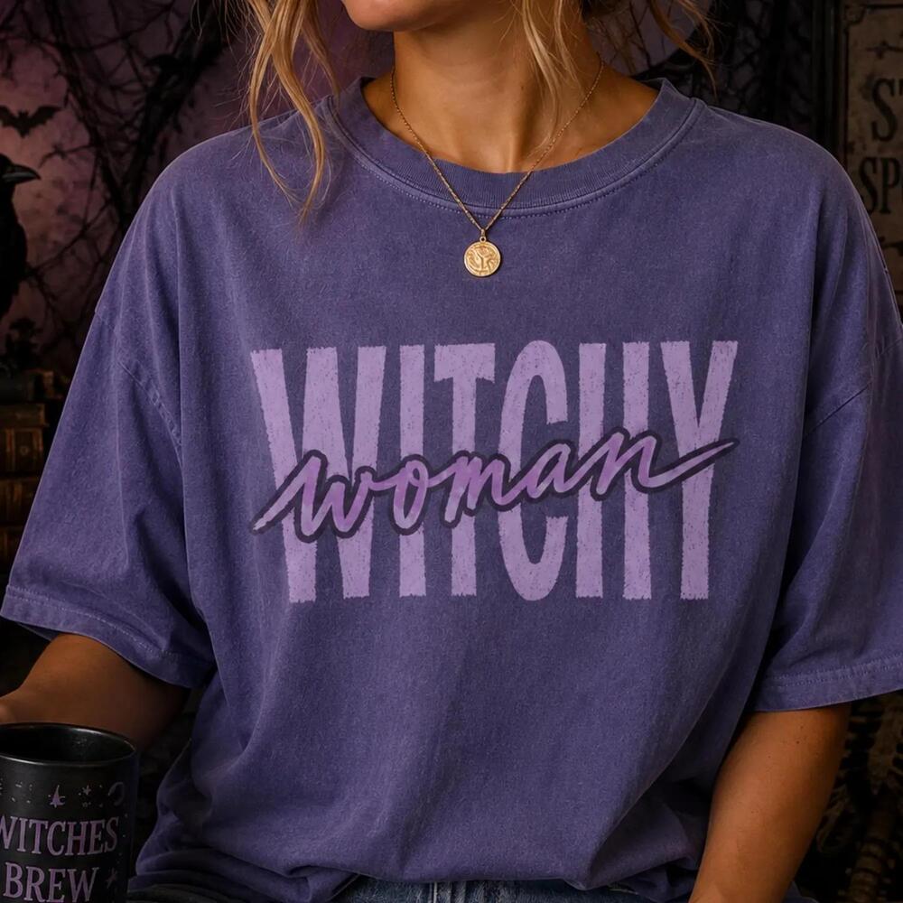 Witchy Woman Shirt Retro Witch Shirt Halloween S Tee Witchy Graphic